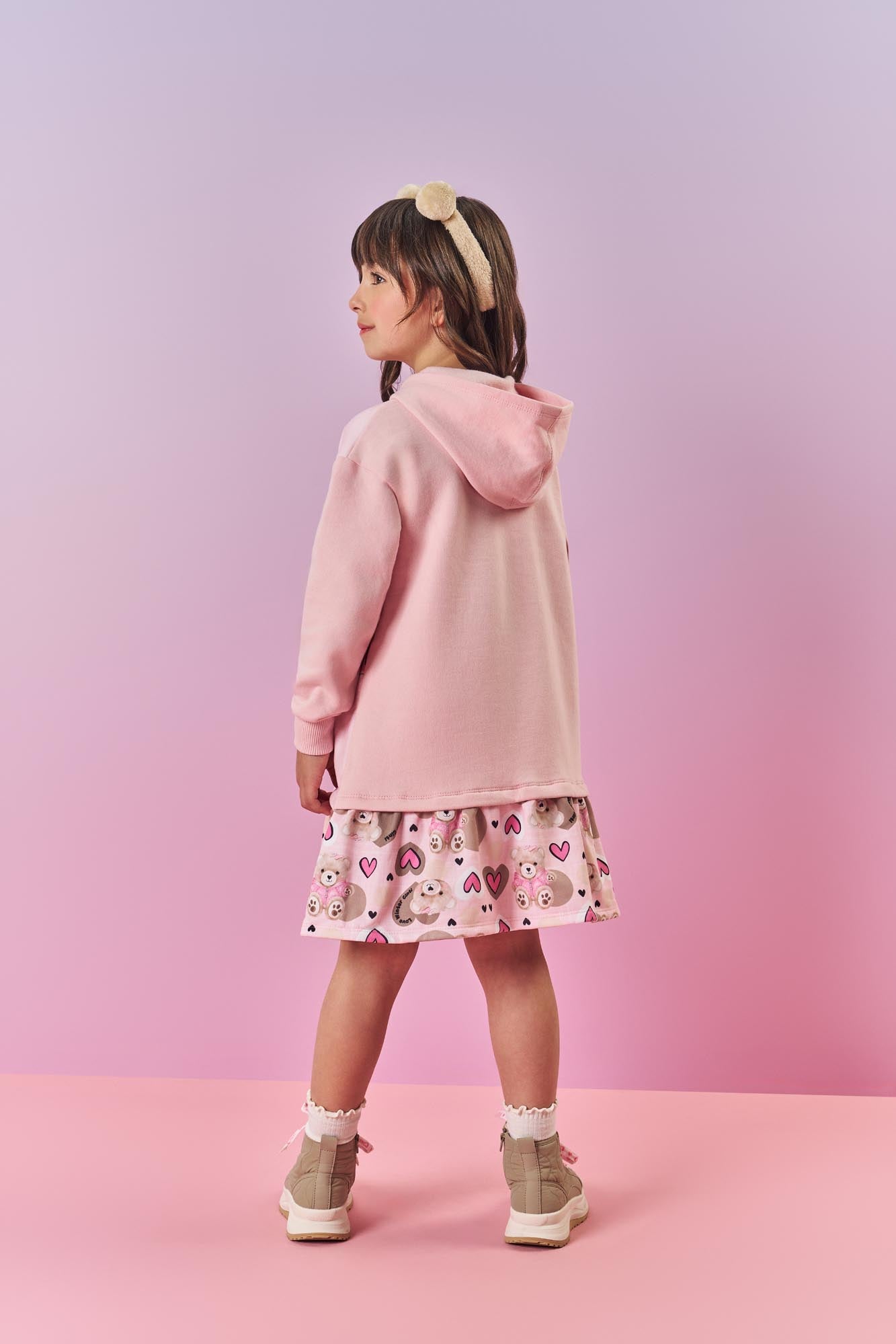 Vestido Infantil Cinti Inverno Bolsinha Rosa