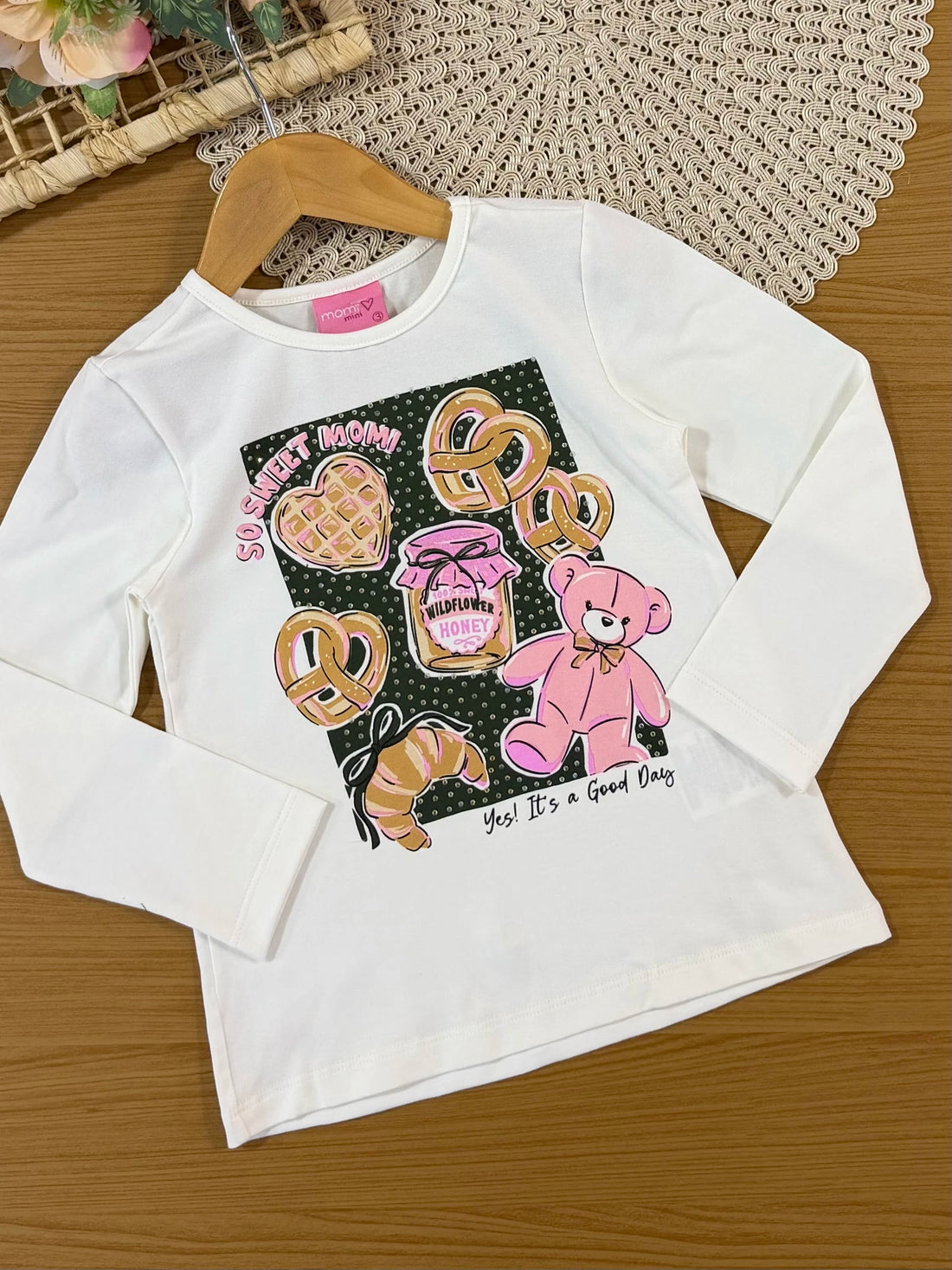 Conjunto Infantil Momi Inverno com Calça Legging Verde e Blusa Manga Longa Docinhos
