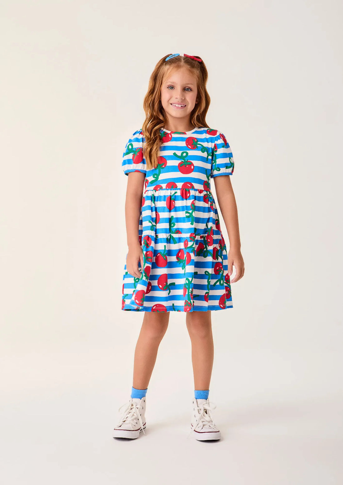 Vestido Infantil Bimbi Azul Tomatinhos