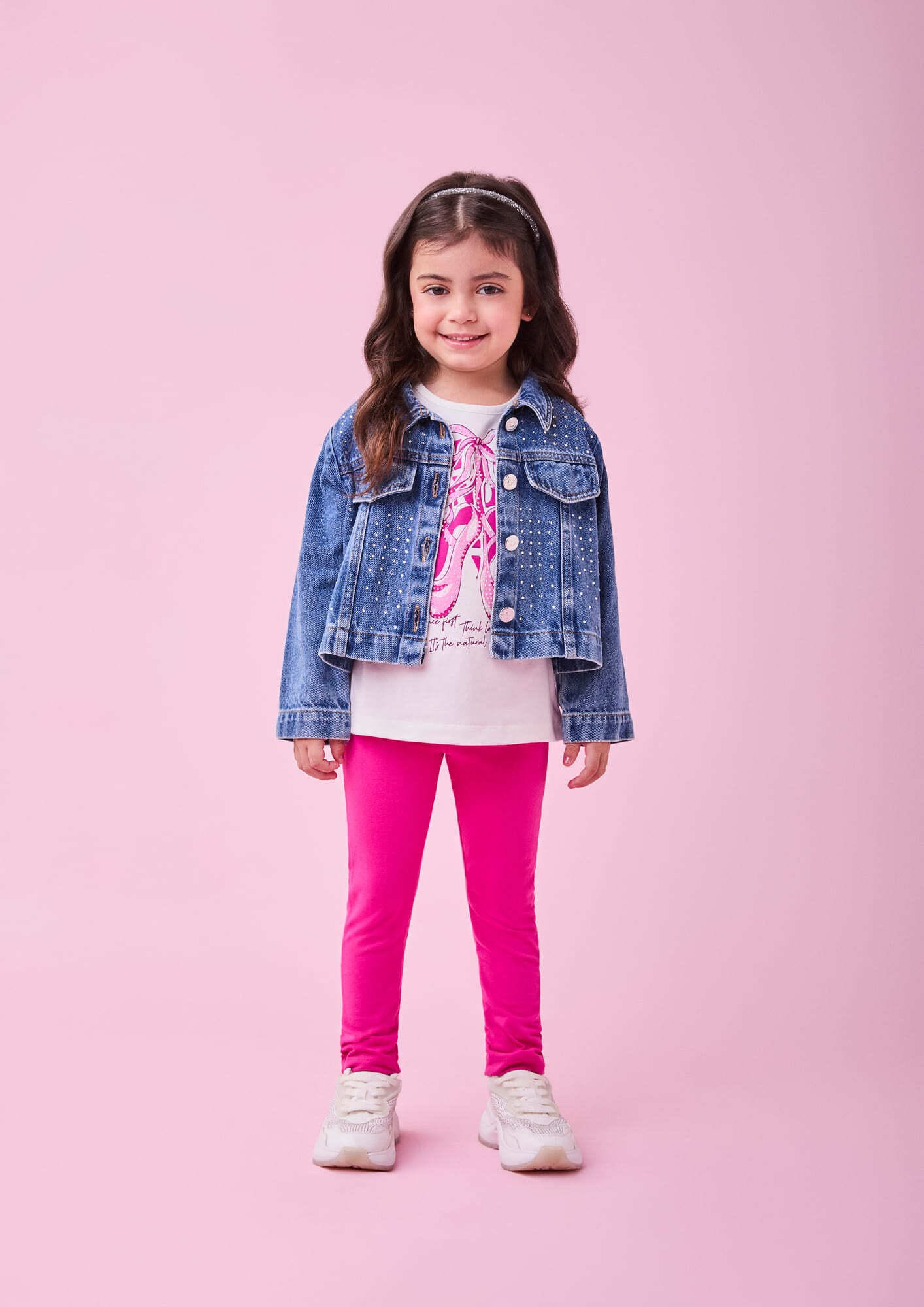 Conjunto Infantil Momi Inverno Calça e Blusa Branco Bailarina com Strass