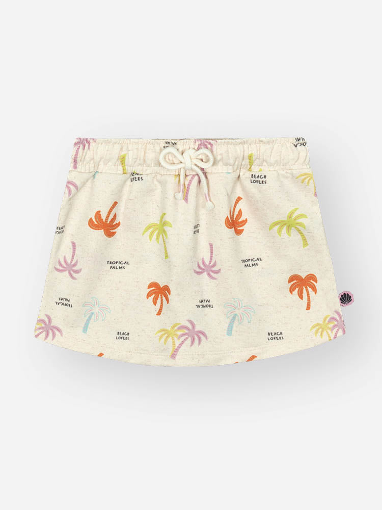 Conjunto Infantil Belime Verão com Shorts Saia Off White e Blusa Branca Acessórios 3D