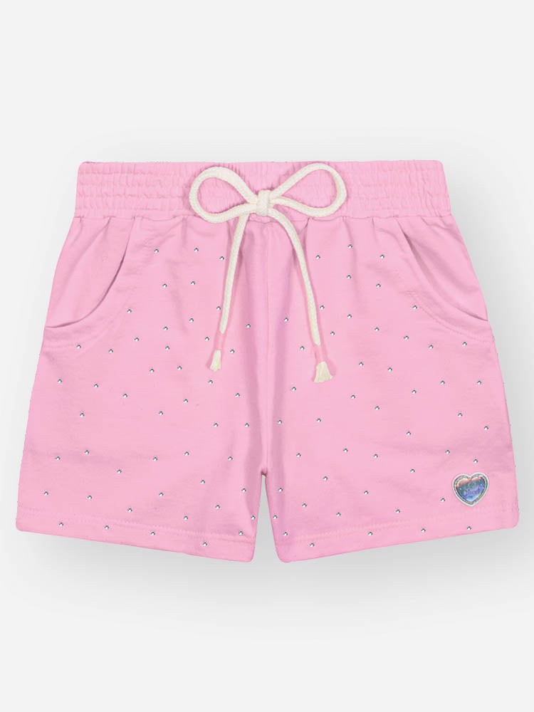 Shorts Infantil Cinti Verão  Rosa com Strass