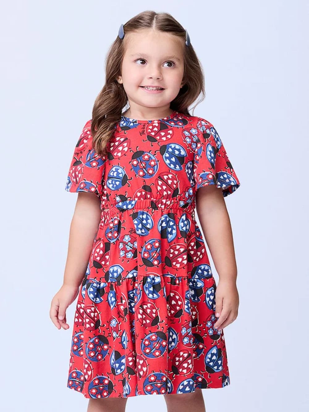 Vestido Infantil Momi Verão Vermelho Joaninha