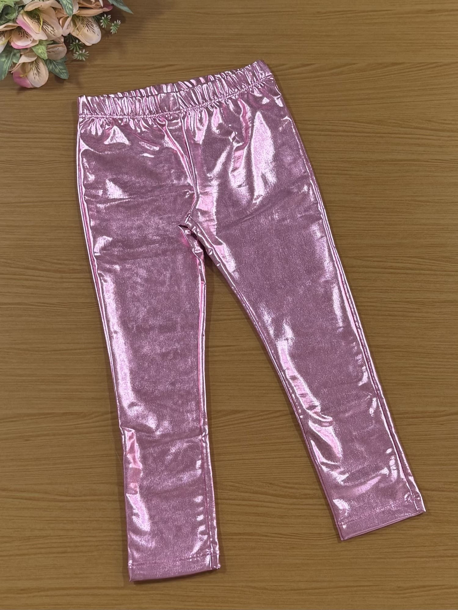 Conjunto Infantil Momi Inverno com Legging Rosa Metalizada e Blusa Daisy Disney