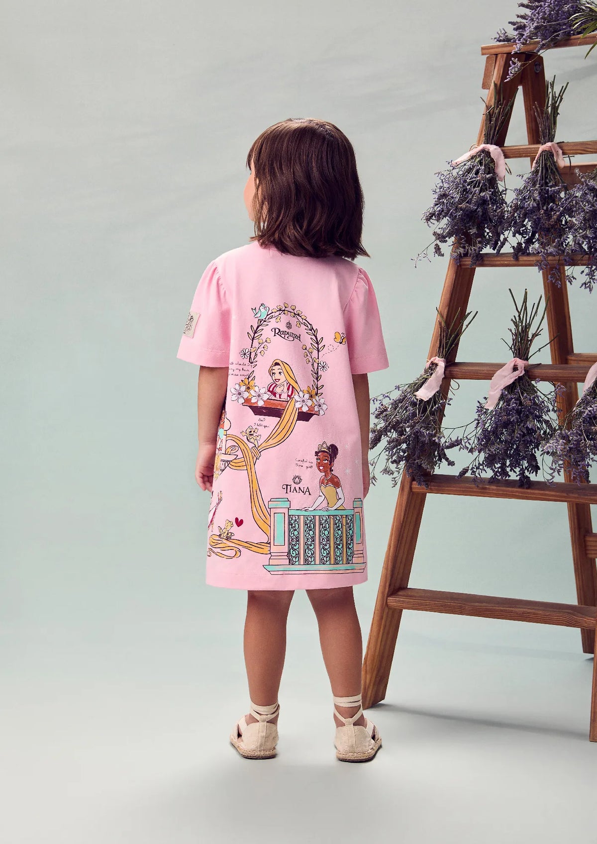 Vestido Infantil Animê Rosa Princesas Disney