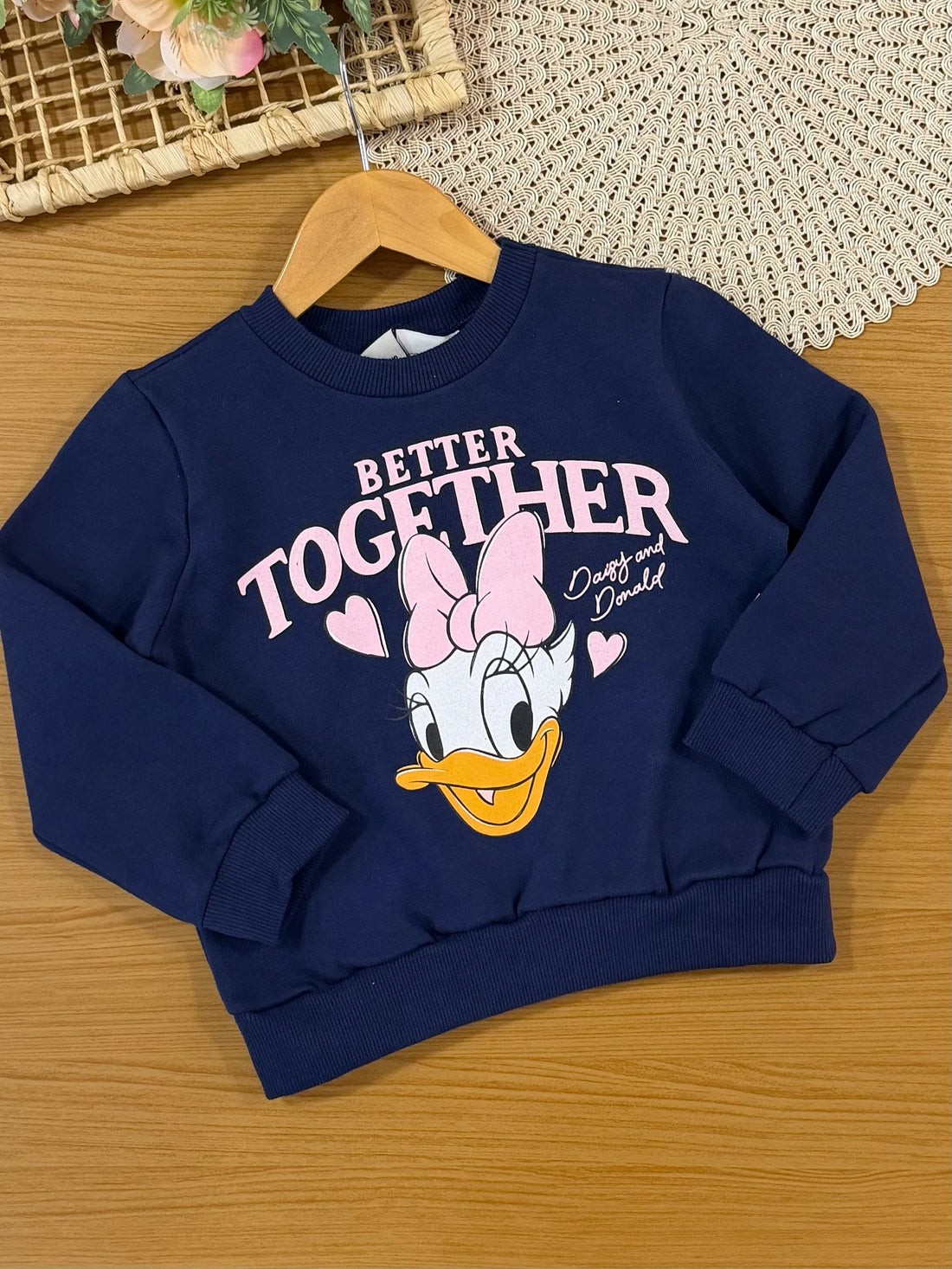 Conjunto Infantil Momi Inverno com Calça e Moletom Flanelado Azul Matinho Mangarida Better Together Disney