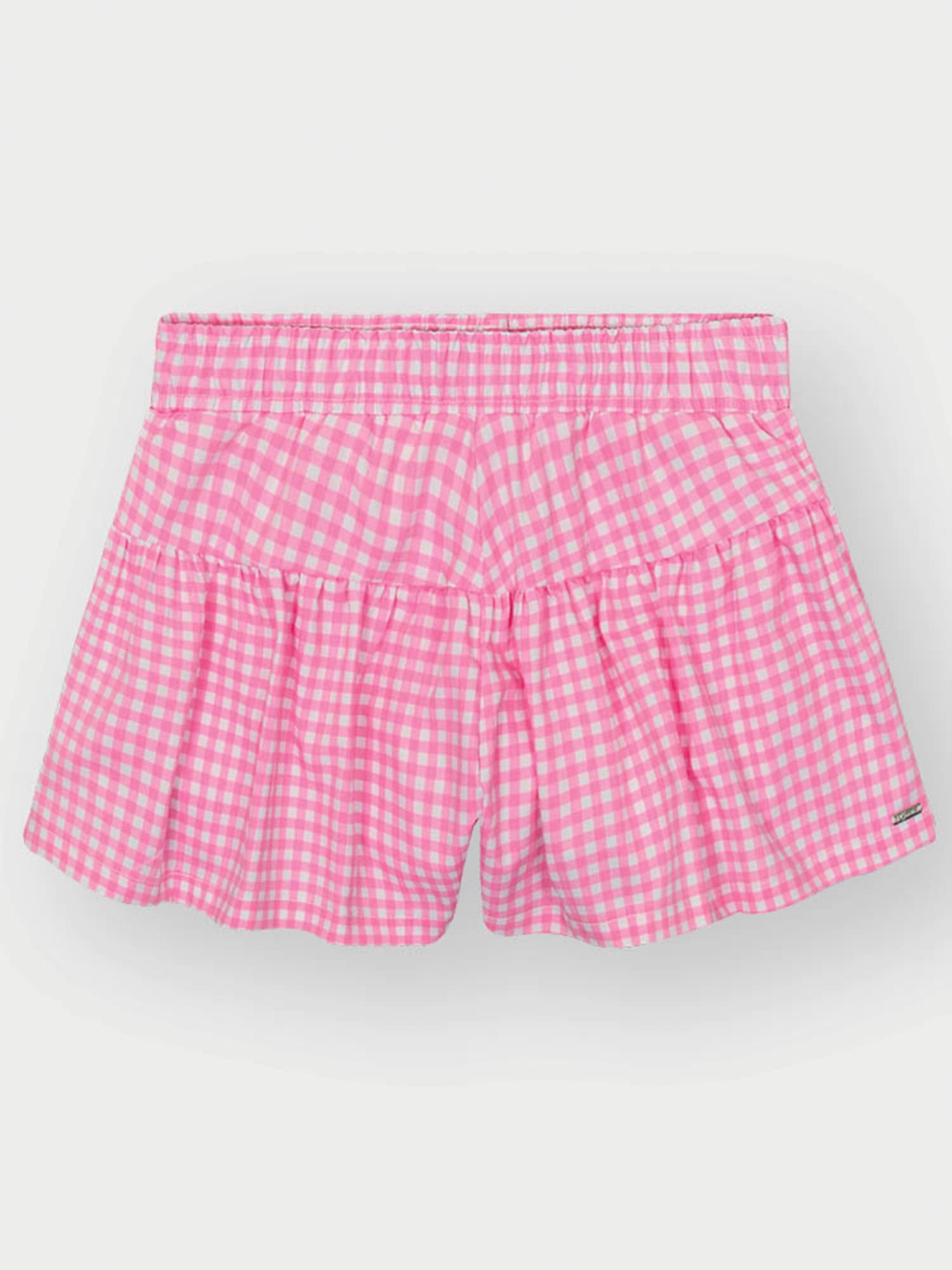 Conjunto Infantil Cinti Verão com Shorts, Blusa e Sobreposição Rosa Xadrez