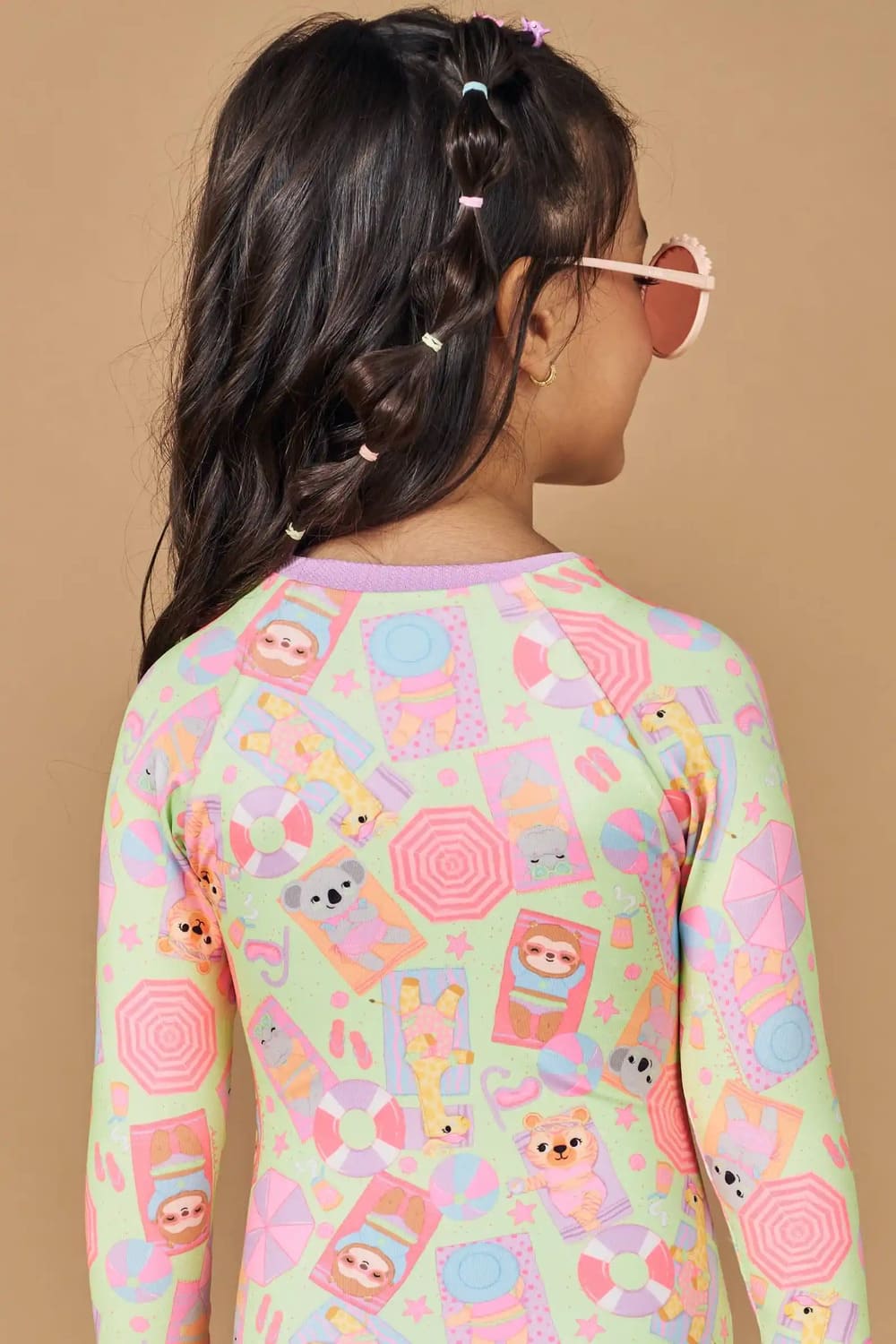 Óculos de Sol Infantil Kukie Verão Rosa Flores