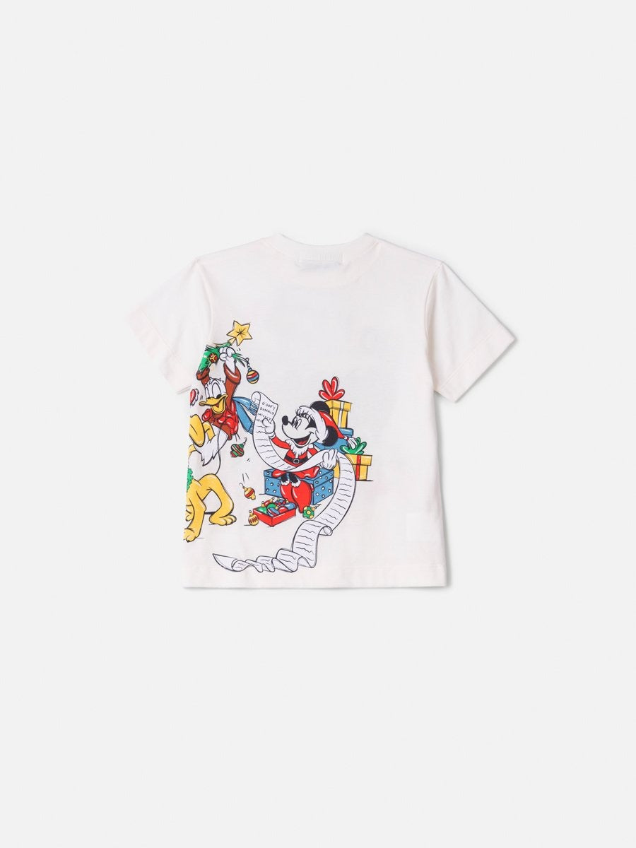 Blusa Infantil Animê Verão Branca Mickey e Amigos Natal Disney