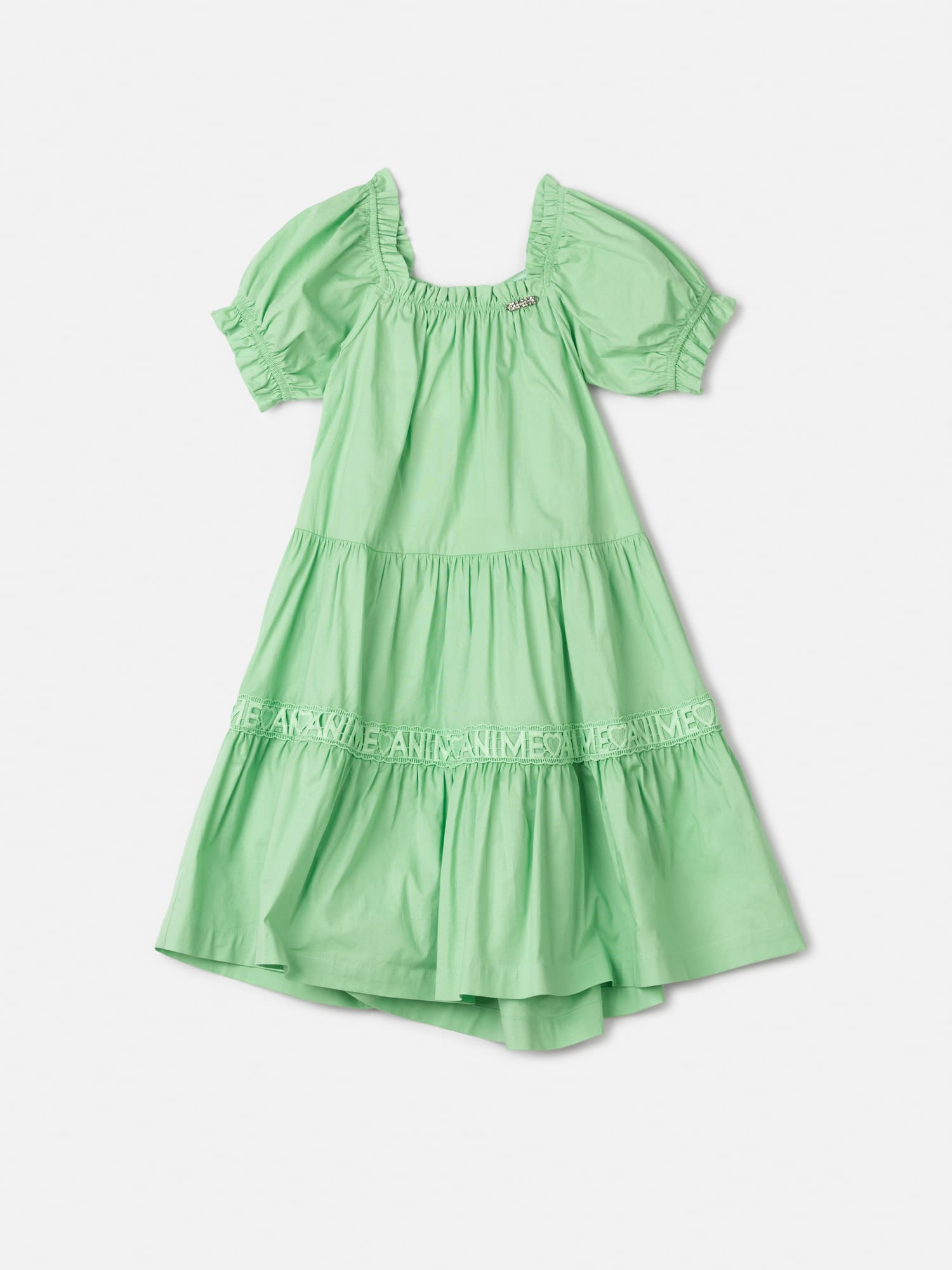 Vestido Infantil Animê Verão Verde