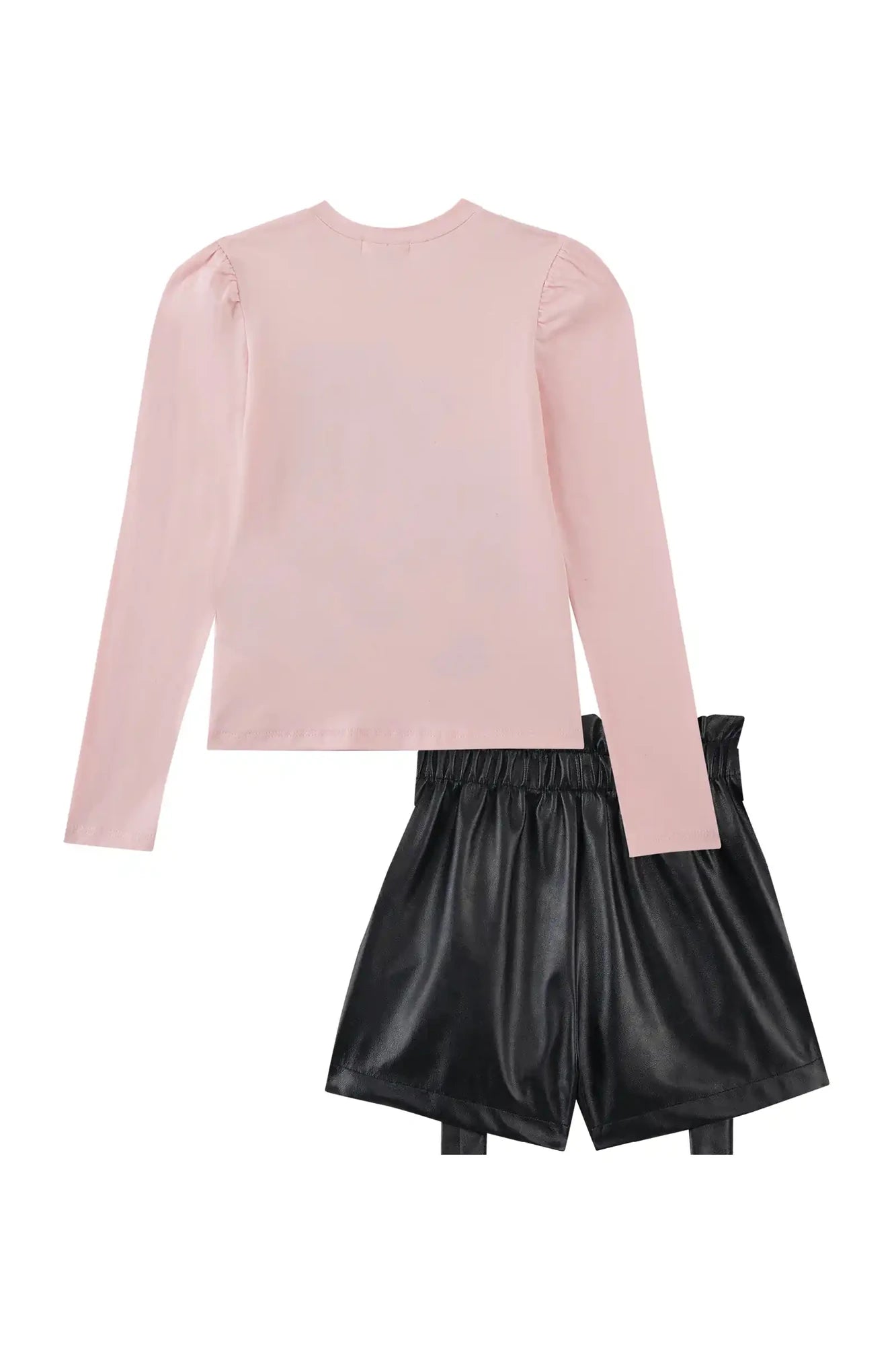 Conjunto Infantil Kukiê Inverno com Shorts Preto e Blusa Manga Longa Ursinhas Rockstar