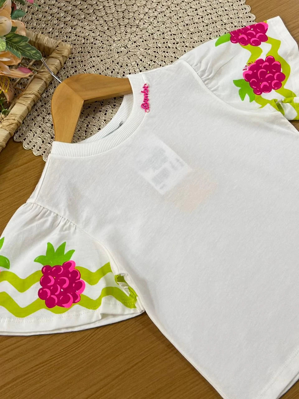 Blusa Infantil Menina Bimbi Branca Amora