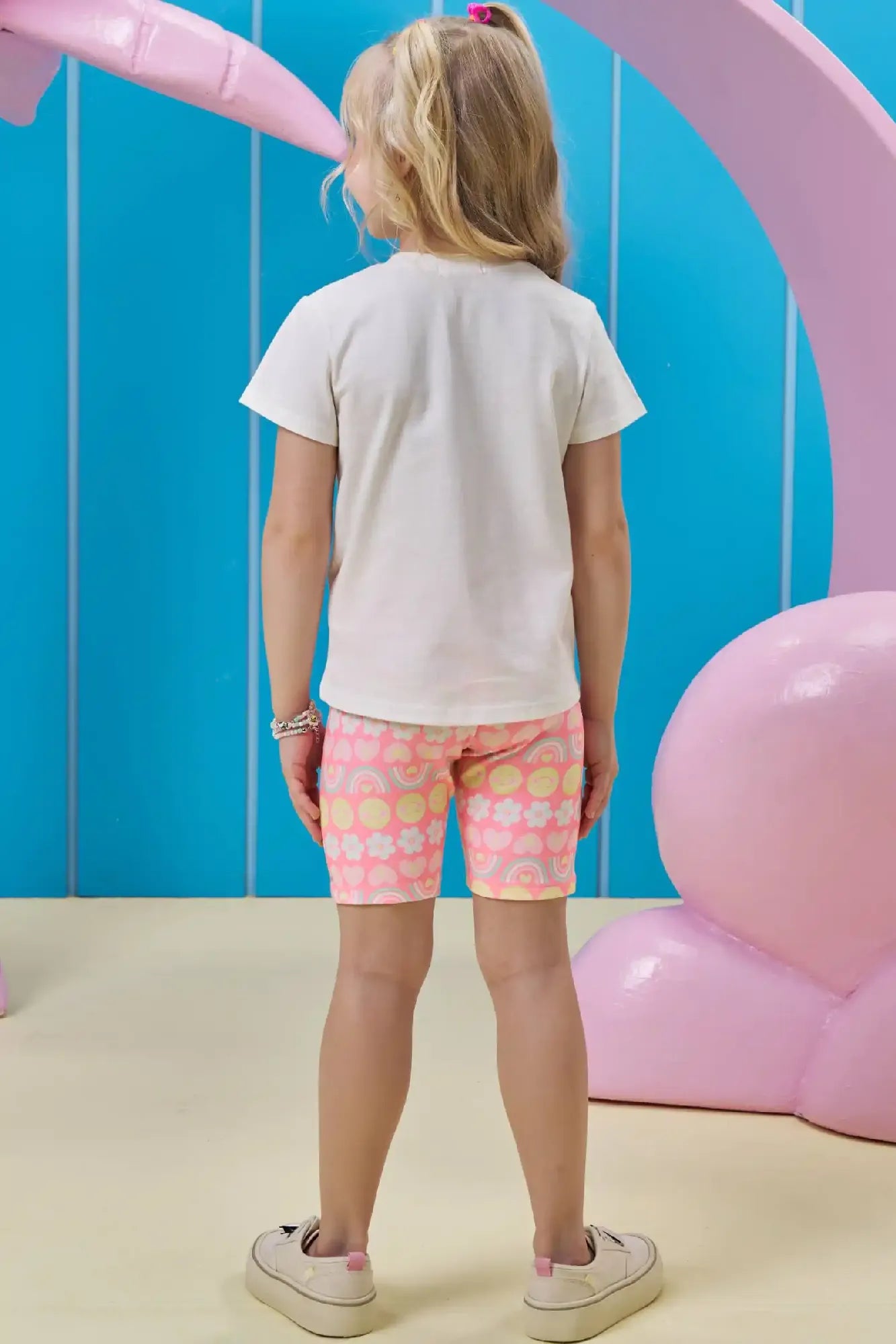 Shorts Ciclista Infantil Menina Kukiê Rosa Smile