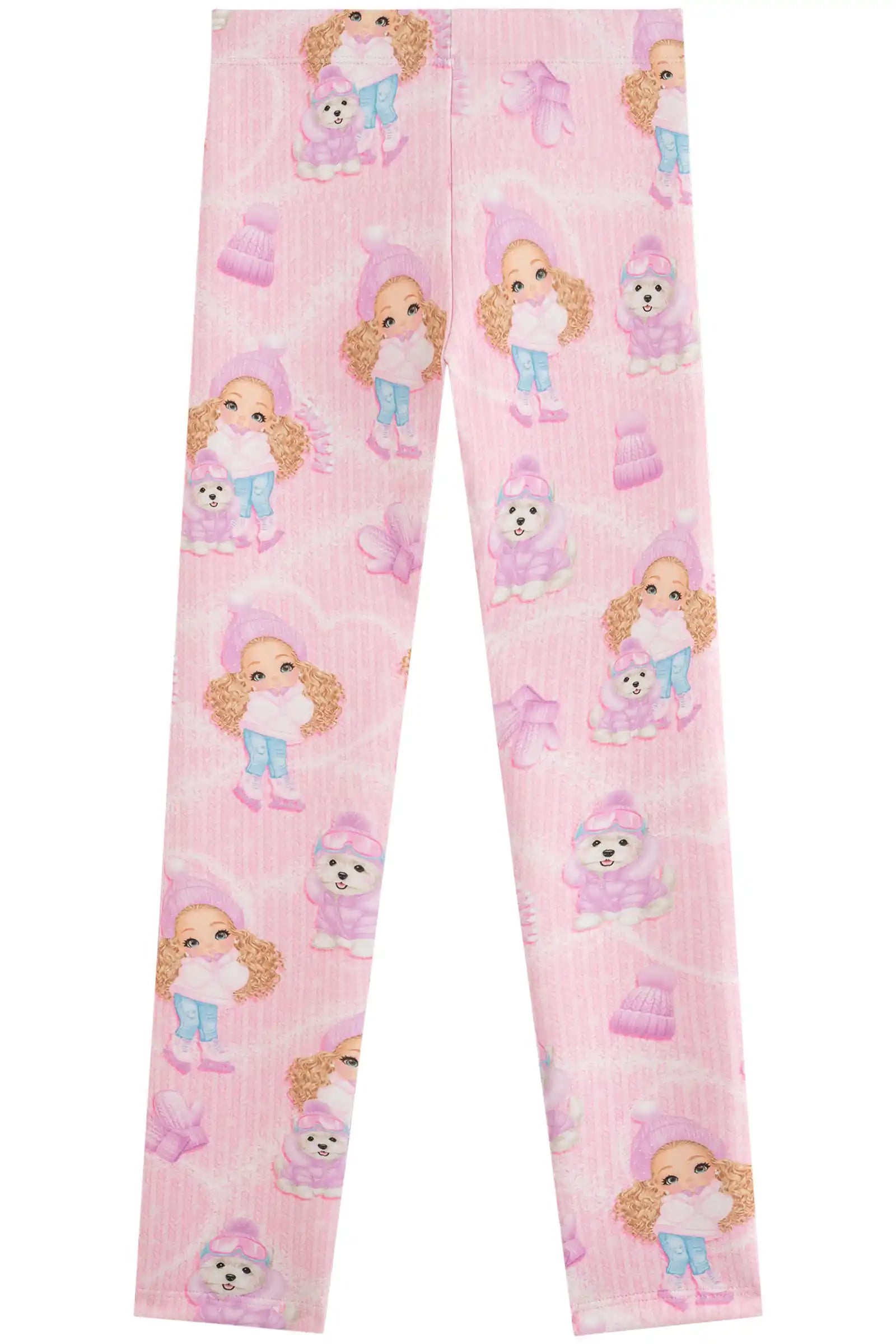 Calça Legging Infantil Kukiê Inverno Rosa Menina Patinadora