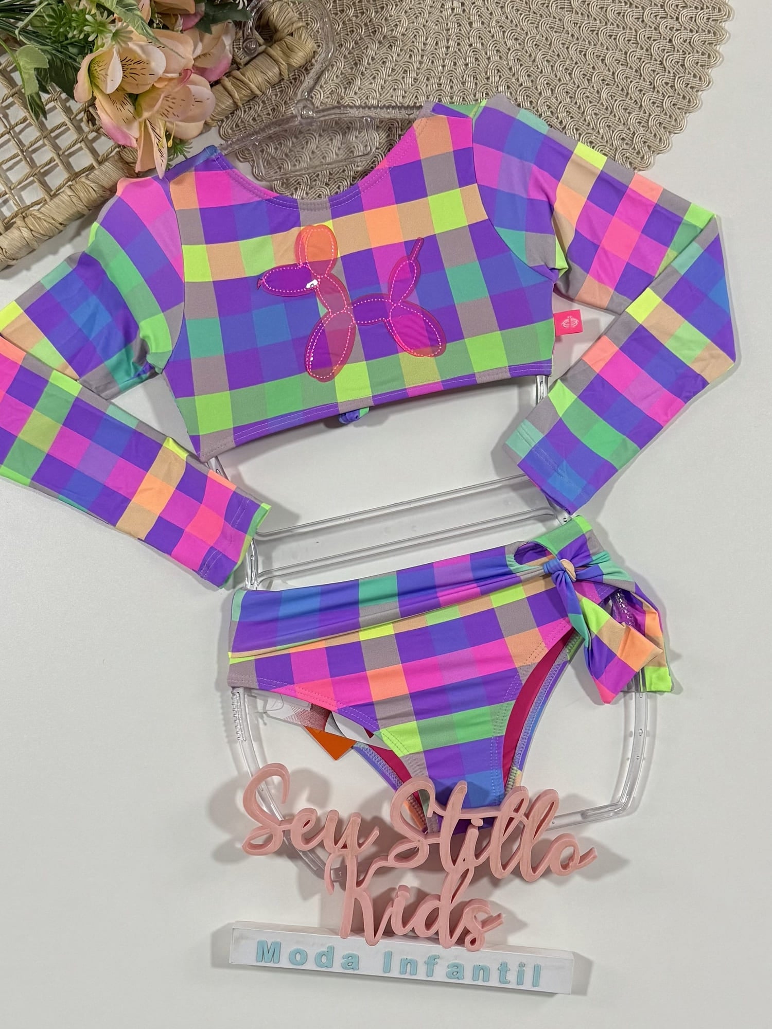 Biquíni Infantil Siri Kids Cropped Manga Longa Thais Sweet Color 40106