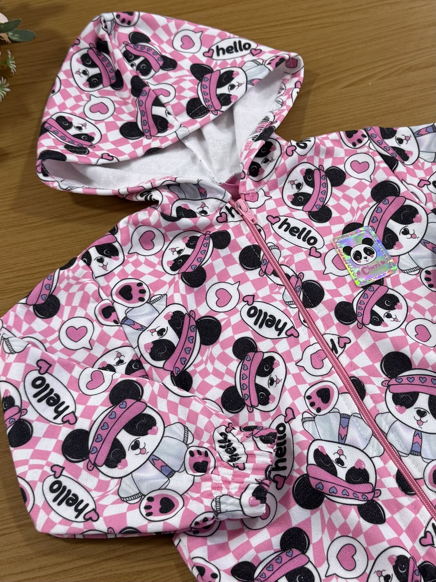 Conjunto Infantil Cinti Inverno Calça e Jaqueta Flanelada Panda