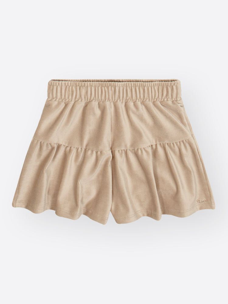 Conjunto Infantil Cinti Inverno com Shorts e Blusa Manga Longa Bege Ursinhos