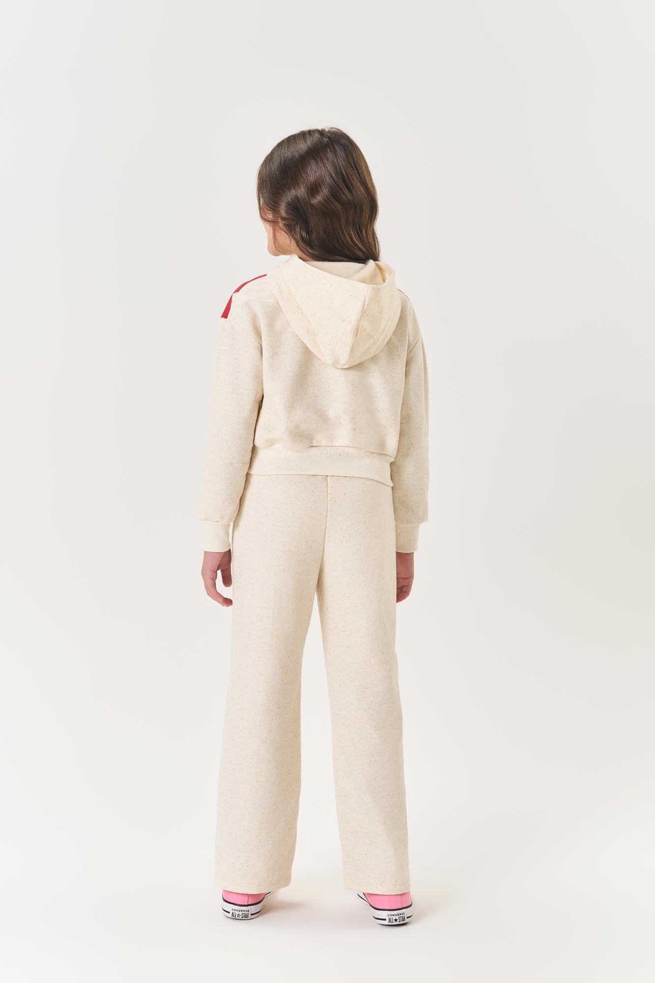 Conjunto Infantil Cinti Inverno Calça Wide Leg E Moletom Flanelado Coração