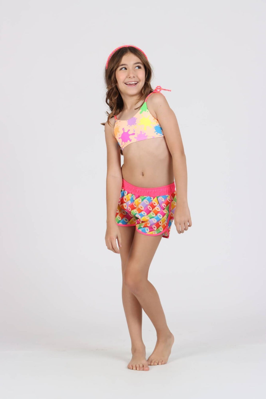 Shorts Infantil Siri Kids Nylon Leticia Colorir 40062
