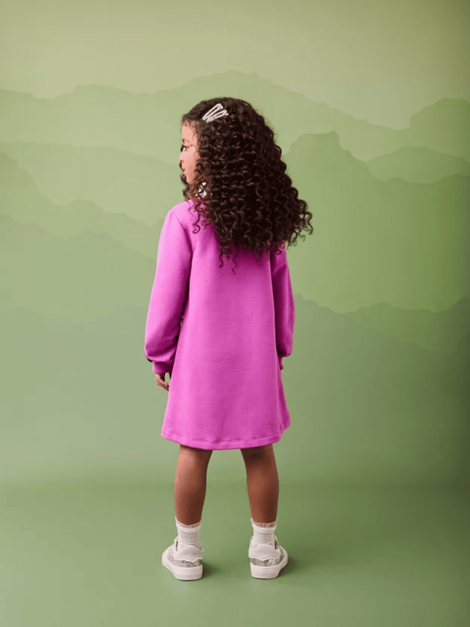 Vestido Infantil Momi Inverno Roxo Stitch Disney