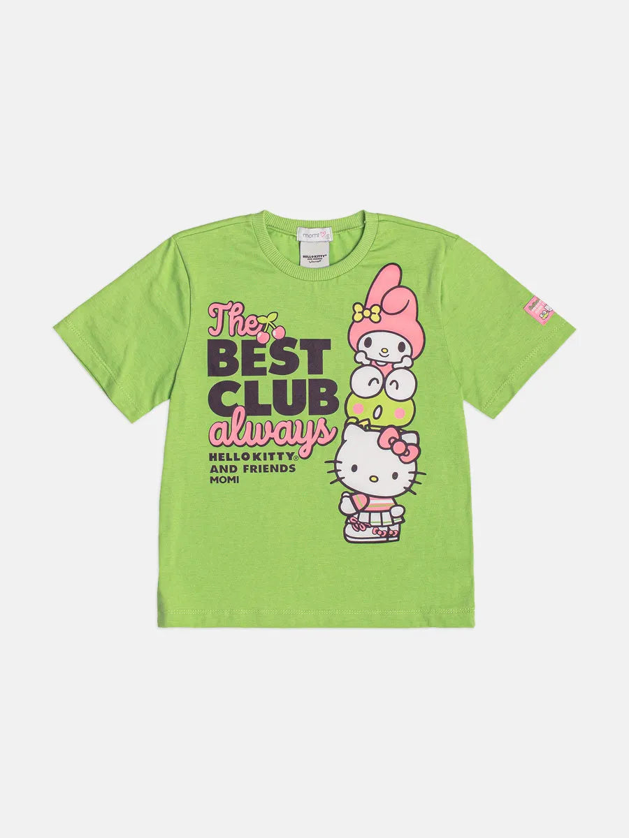 Blusa Infantil Menina Momi Verde Hello Kitty and Friends