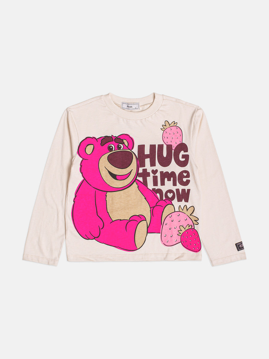 Blusa Infantil Bimbi Inveno Manga Longa Bege Lotso