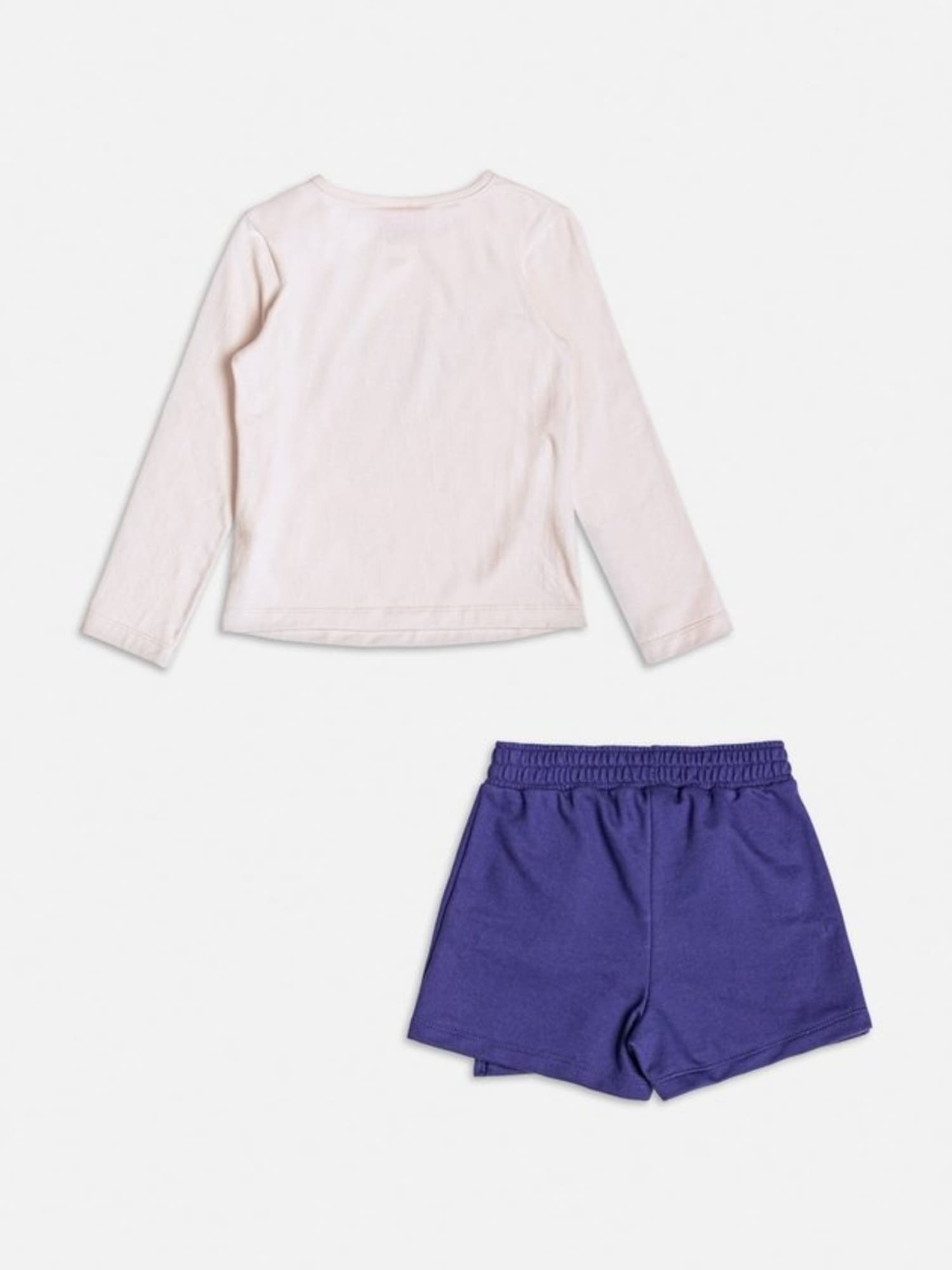 Conjunto Infantil Momi Inverno com Shorts Saia Azul e Blusa Coração com Strass