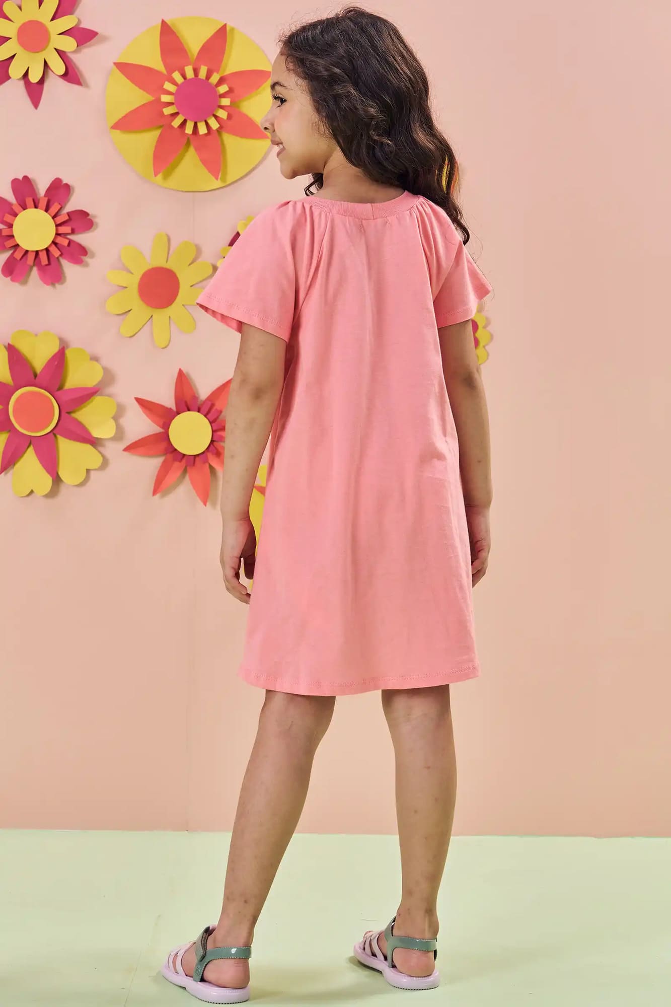 Vestido Infantil Kukiê Verão Rosa Menina no Jardim