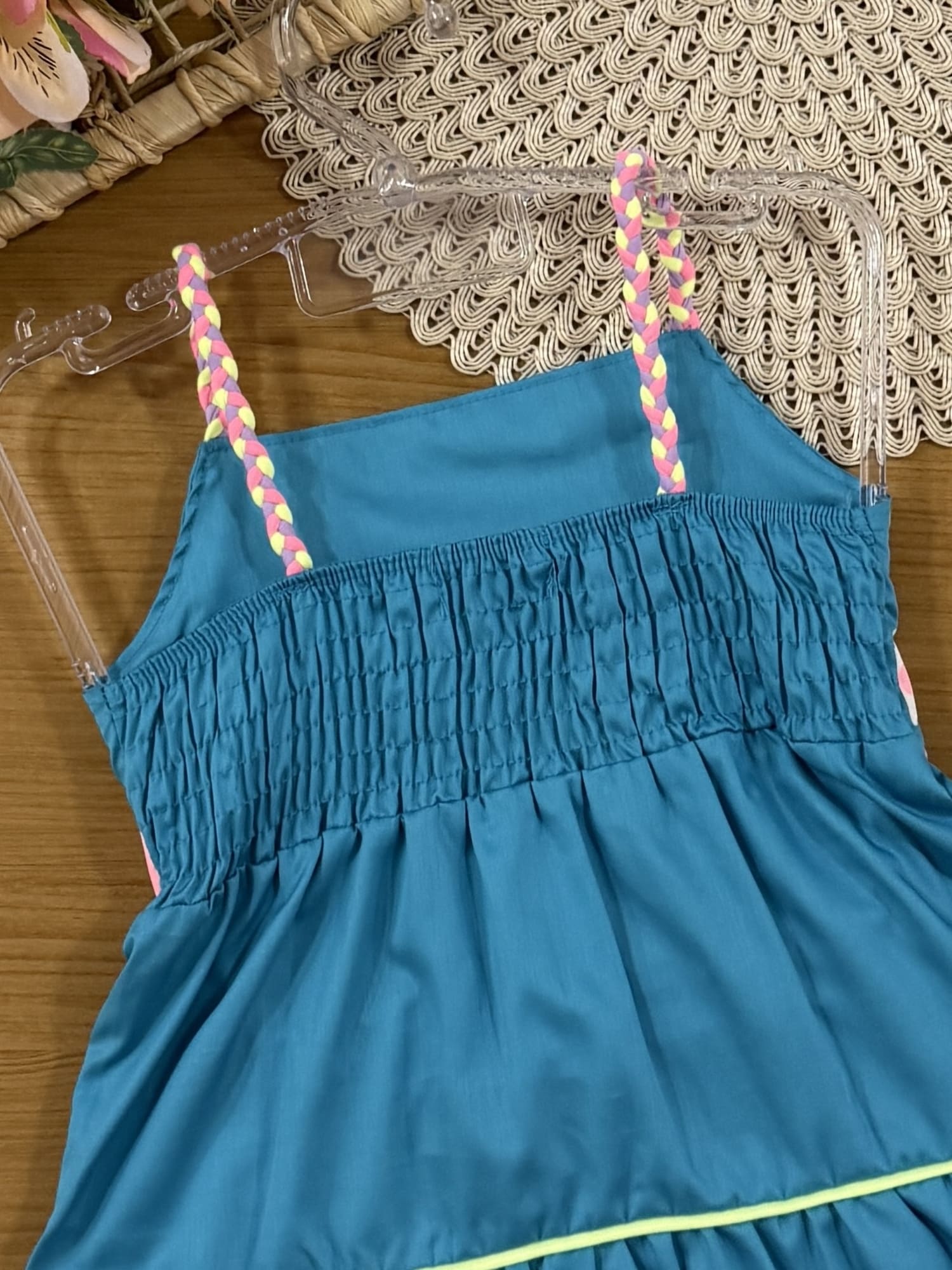 Vestido Infantil Kukiê Verão Azul Florzinha