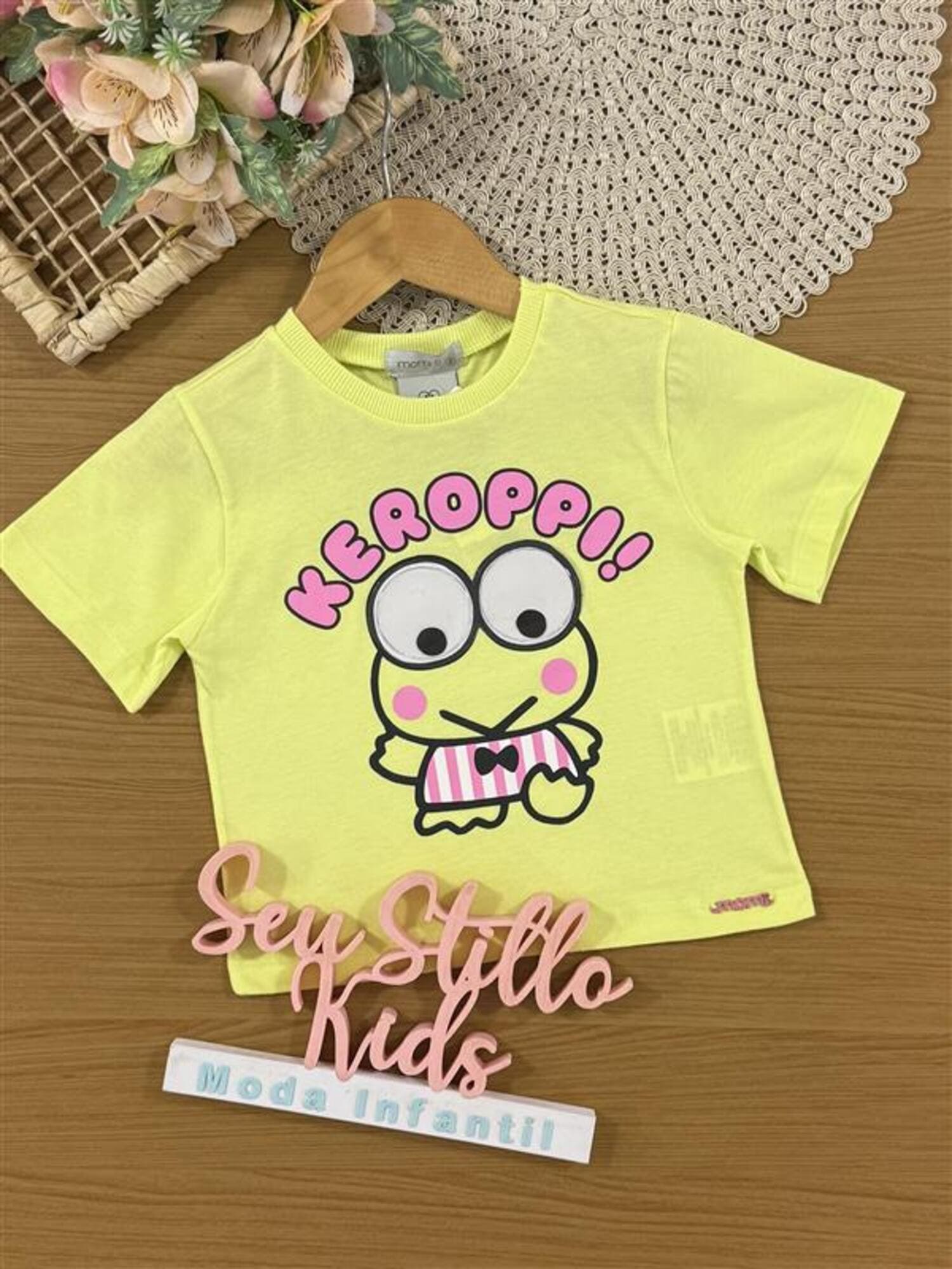 Blusa Infantil Momi Verão Verde Keroppi