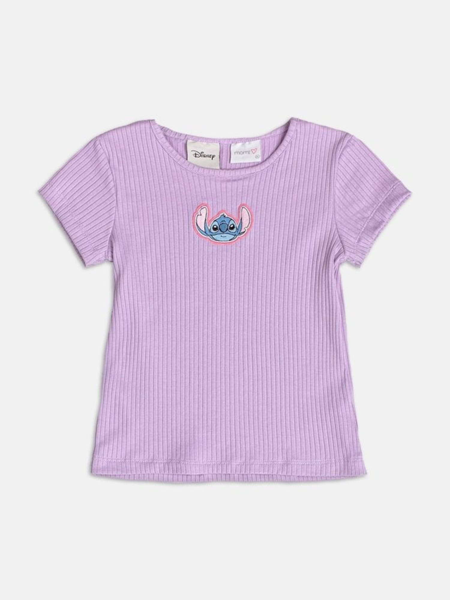 Blusa Infantil Momi Verão Lilás Stitch Disney