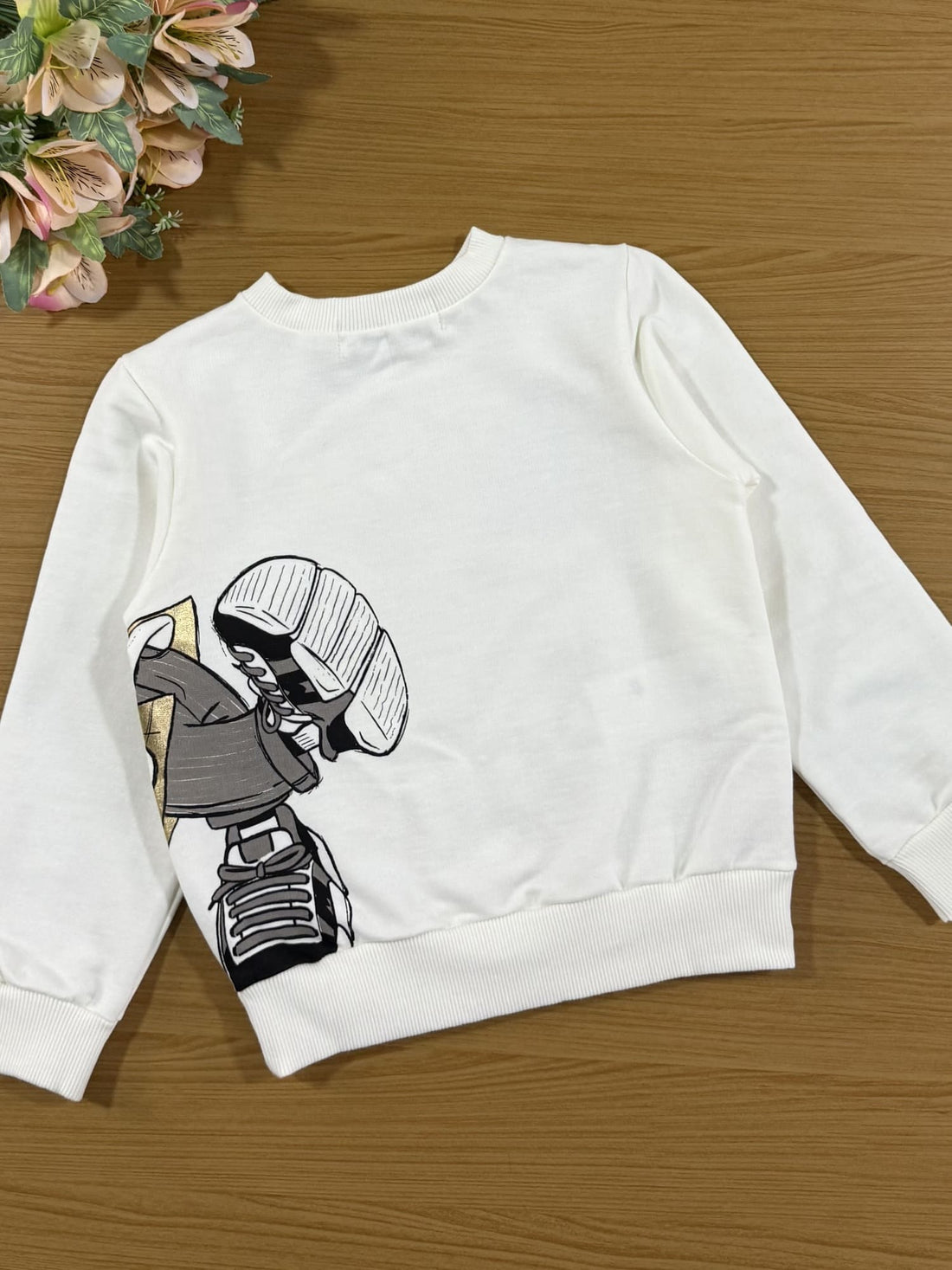 Casaco Infantil Animê Inverno Sem Flanela Branco Mickey Disney