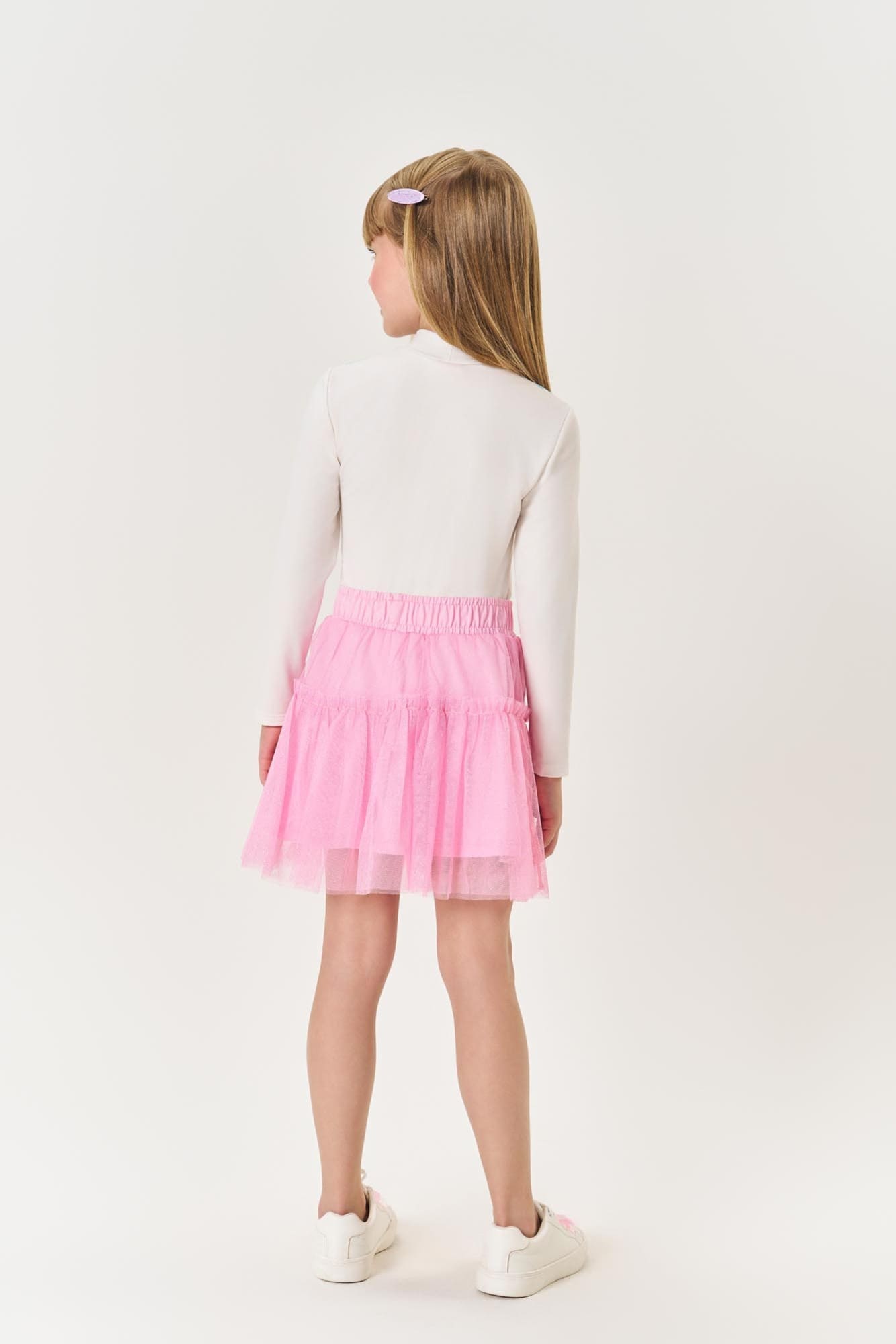 Blusa Infantil Cinti Inverno Manga Longa Térmica Off White Unicórnio