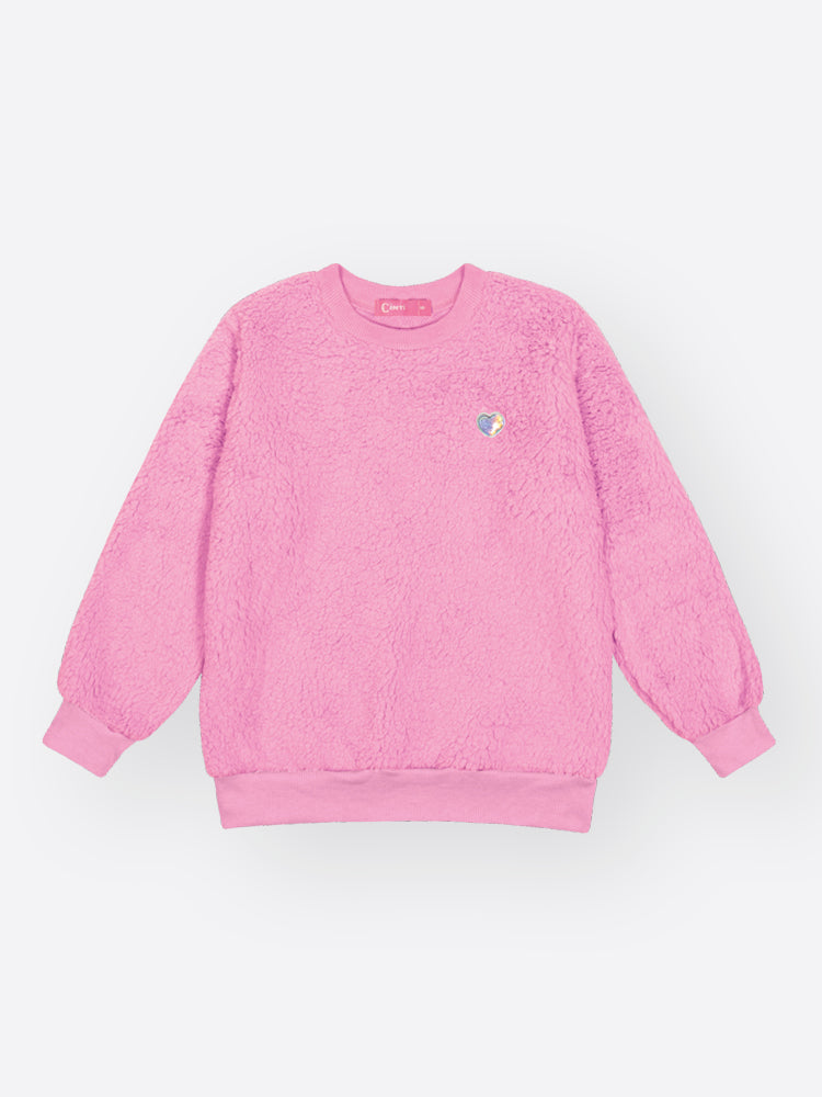 Casaco Infantil Cinti Inverno Rosa Peluciado
