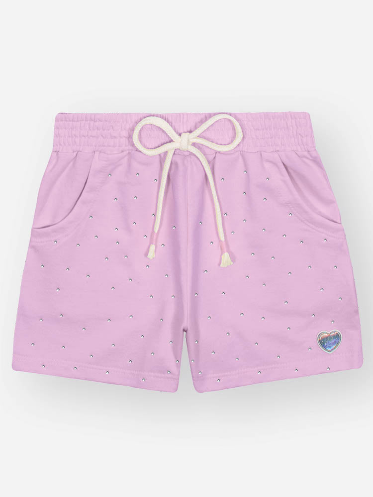 Shorts Infantil Cinti Verão  Lilás com Strass