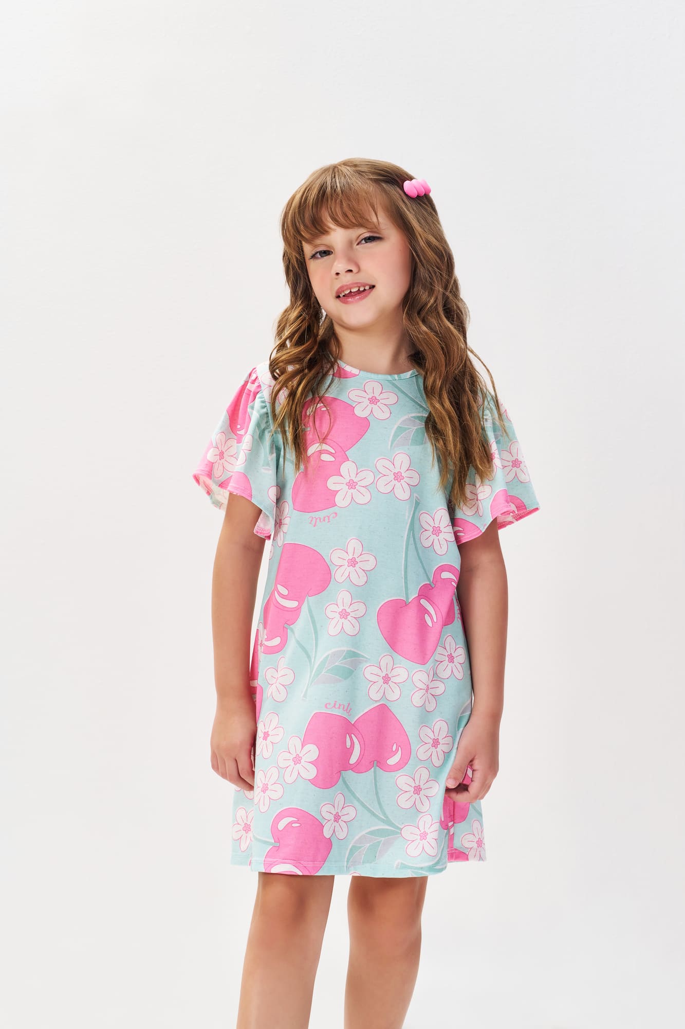 Vestido Infantil Cinti Verde Floral