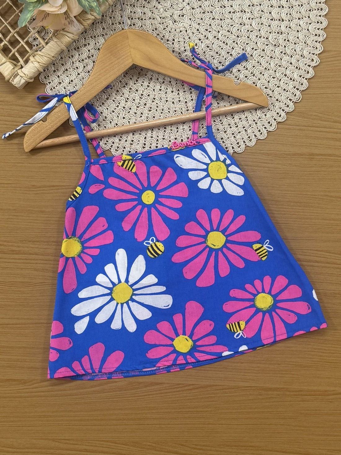 Conjunto Infantil Bimbi Verão com Shorts Branco e Blusa Floral