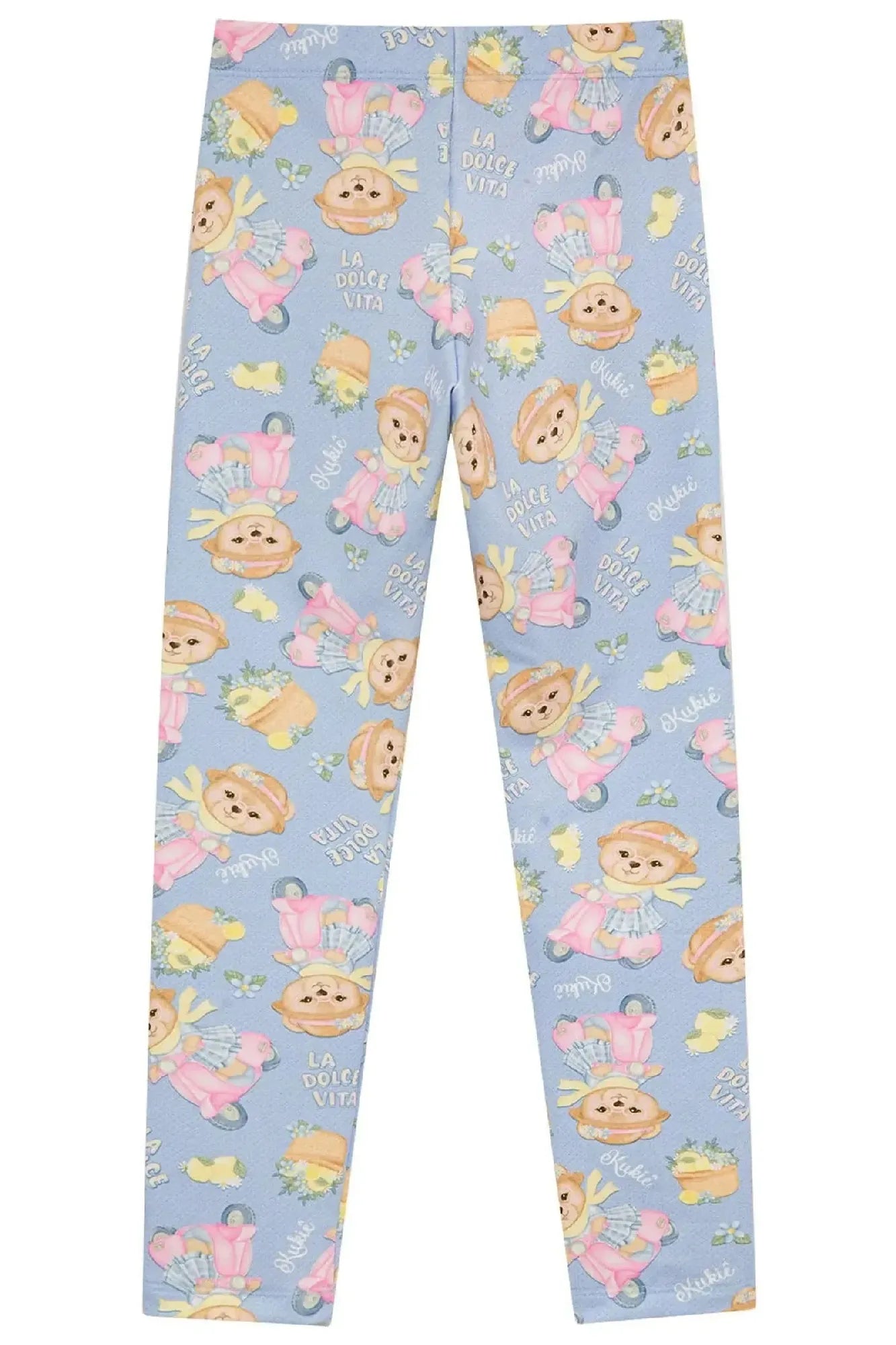 Calça Legging Infantil Kukiê Azul Ursinha La Dolce Vita