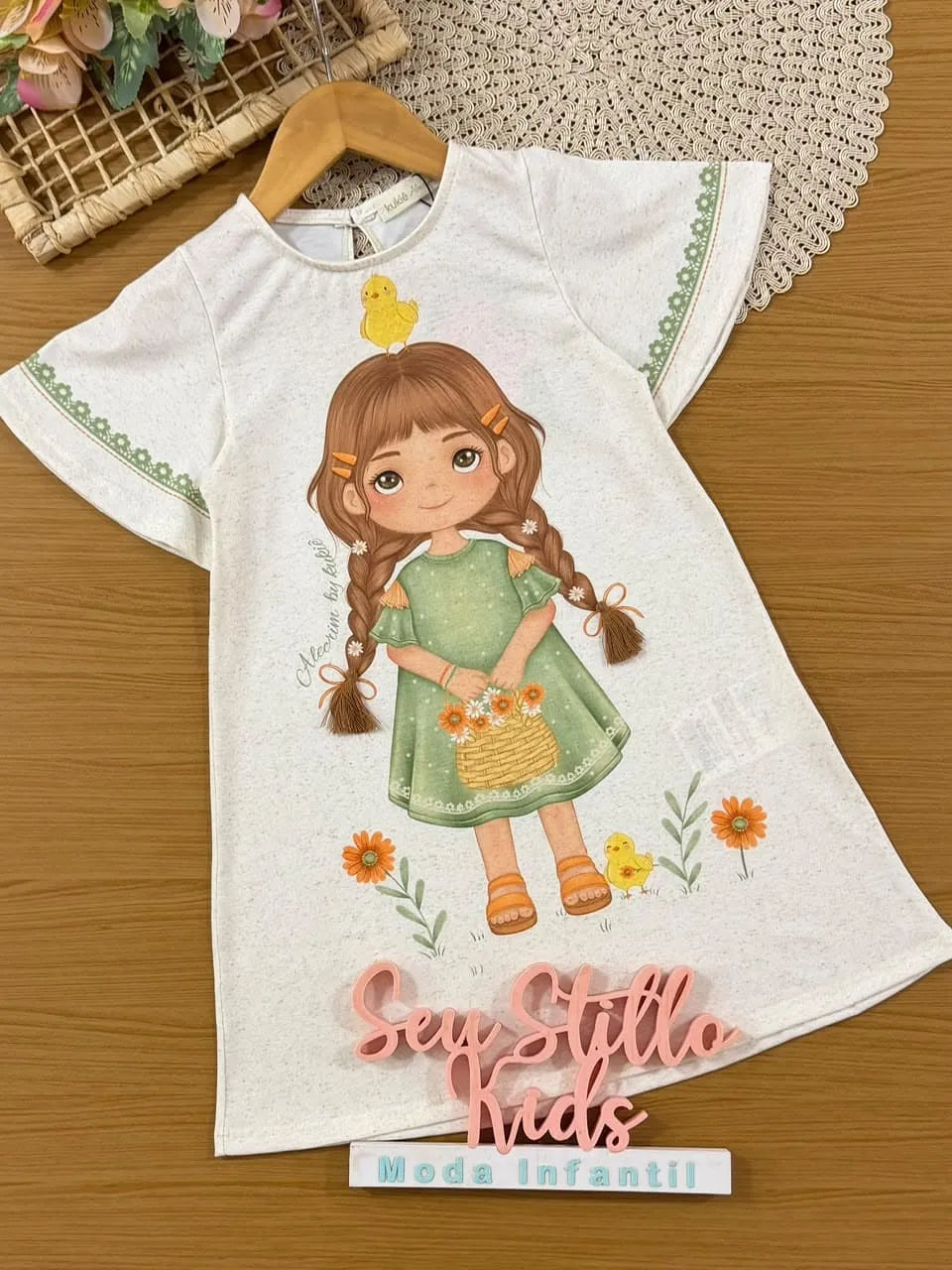 Vestido Infantil Kukiê Verão Off White Menininha Florista