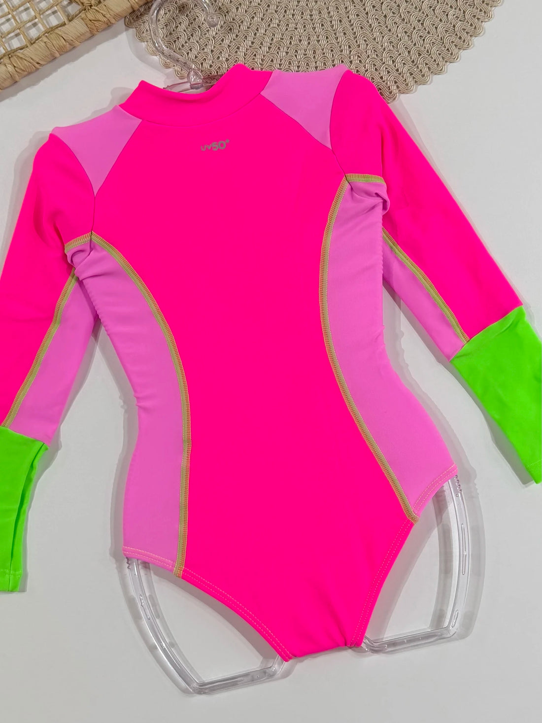 Maiô Infantil Siri Kids Manga Longa Rosa Vitoria Euforia 43004