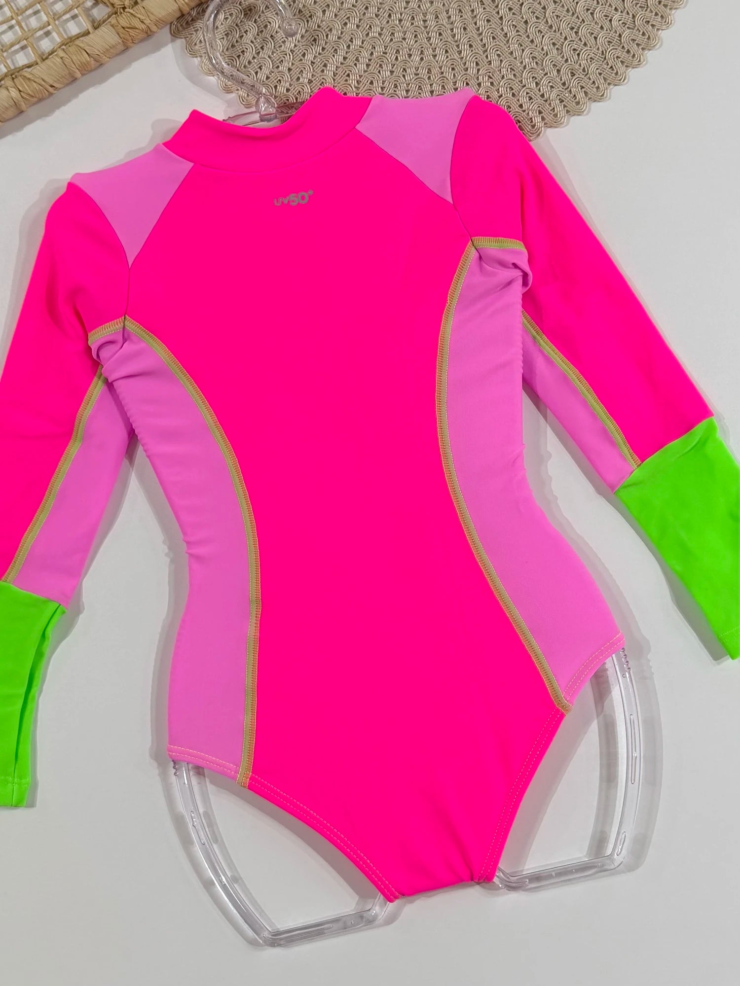 Maiô Infantil Siri Kids Manga Longa Rosa Vitoria Euforia 43004