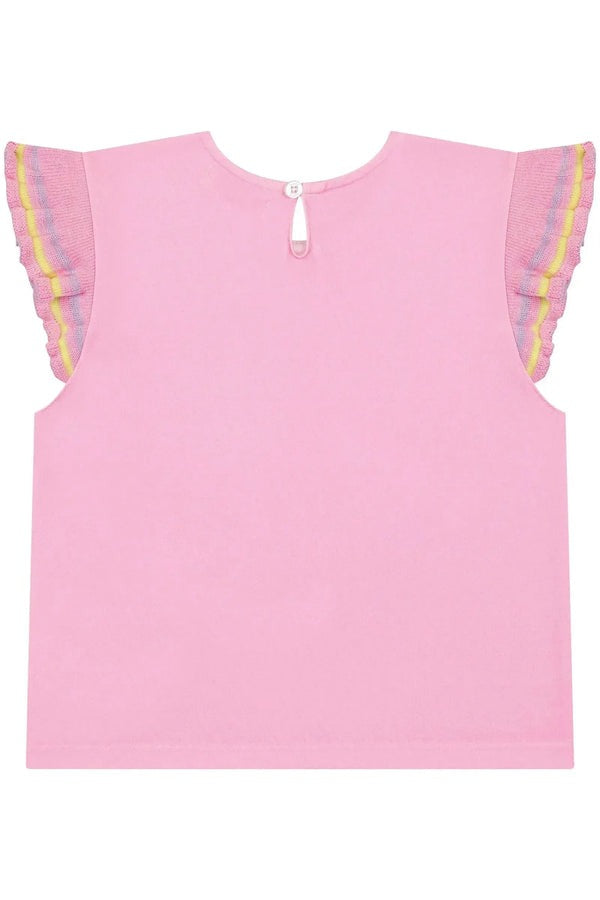 Blusa Infantil Kukiê Verão Rosa Girafinha Bailarina