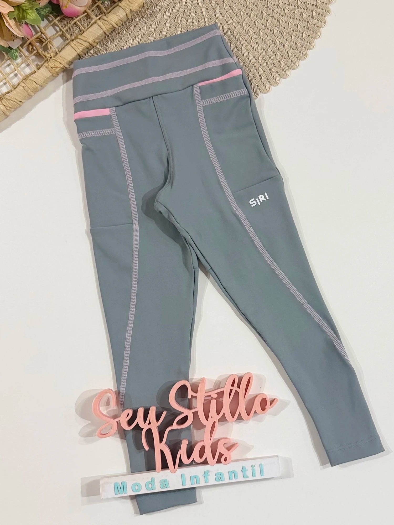 Calça Legging Infantil Siri Kids  Amanda Nagoya Cinza 42651