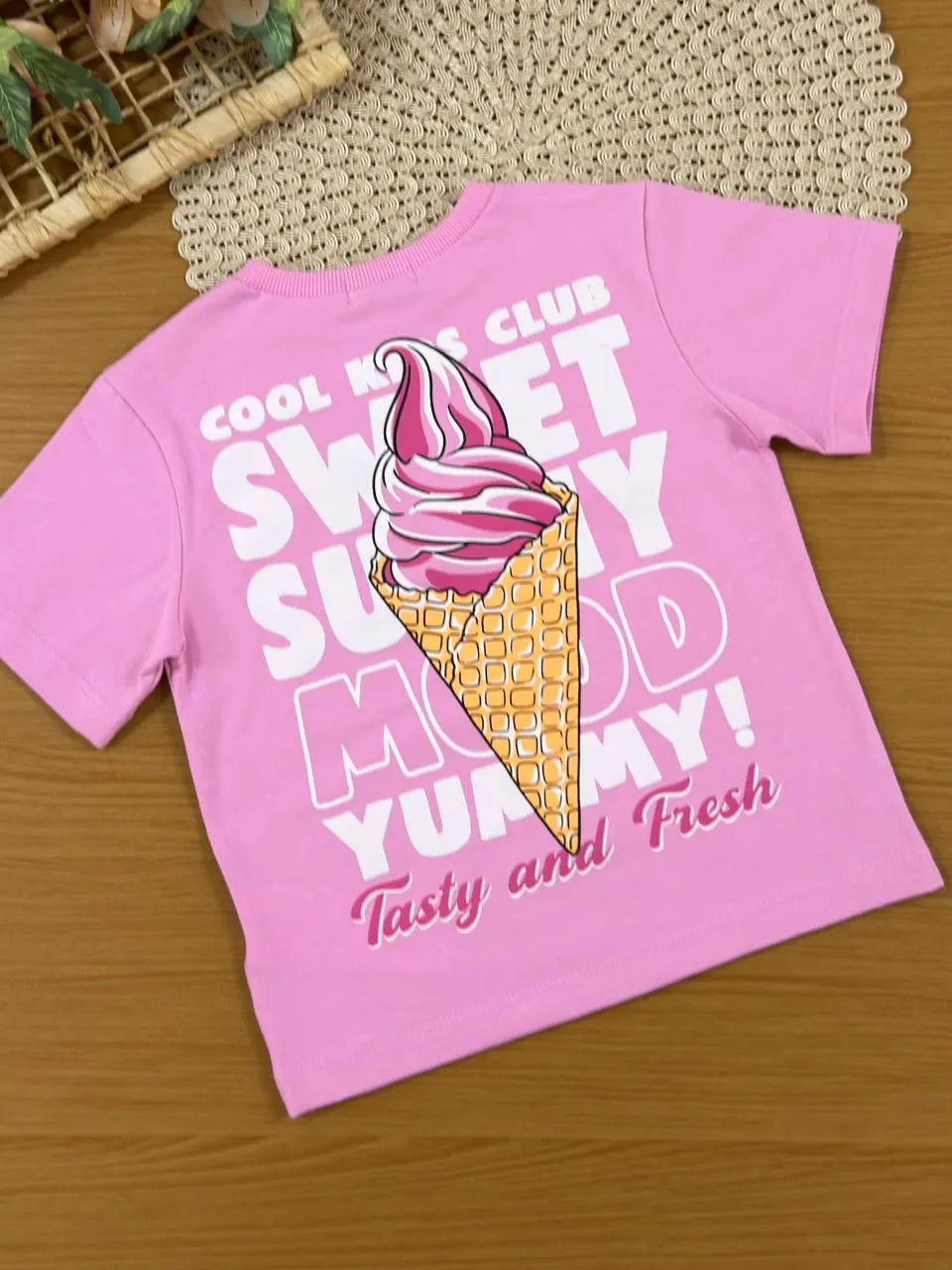 Blusa Infantil Menina Momi Rosa Summer Strass