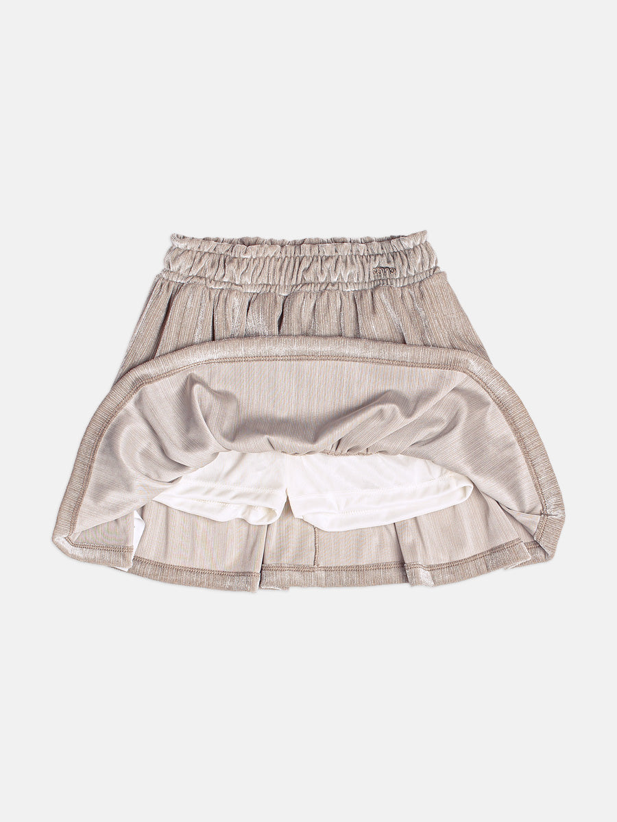 Conjunto Infantil Momi Inverno com Saia Cinza e Blusa Manga Longa Lacinho