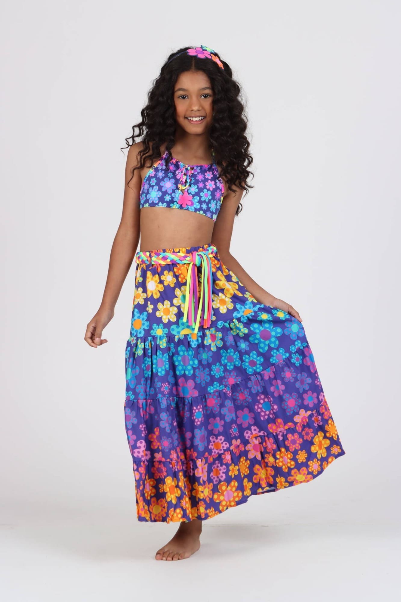 Saia Infantil Siri Kids Diana Est Jardim Colorido 40050