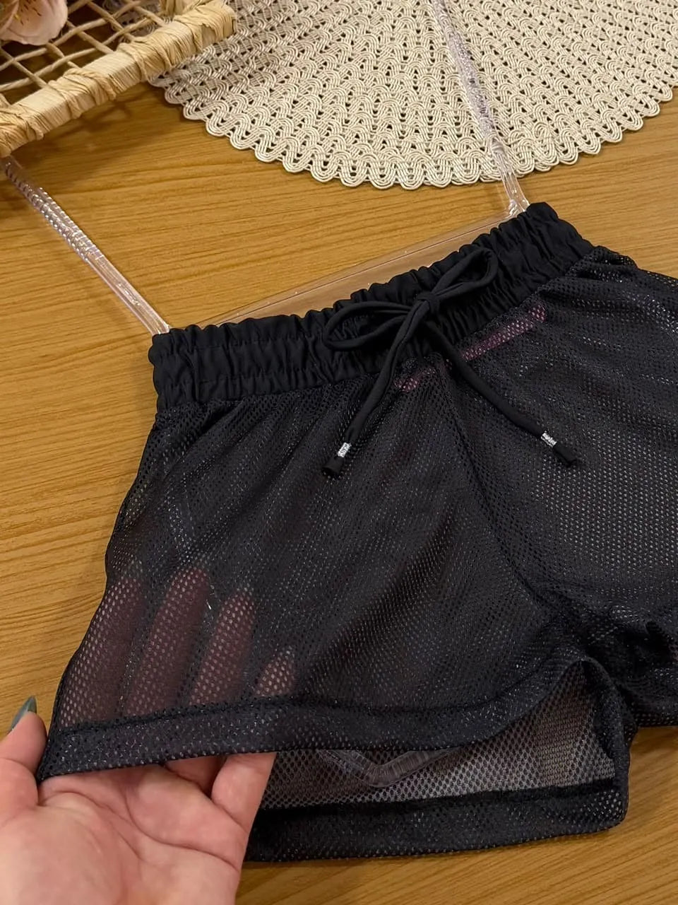 Shorts Infantil Menina Kukiê em Tela Preto