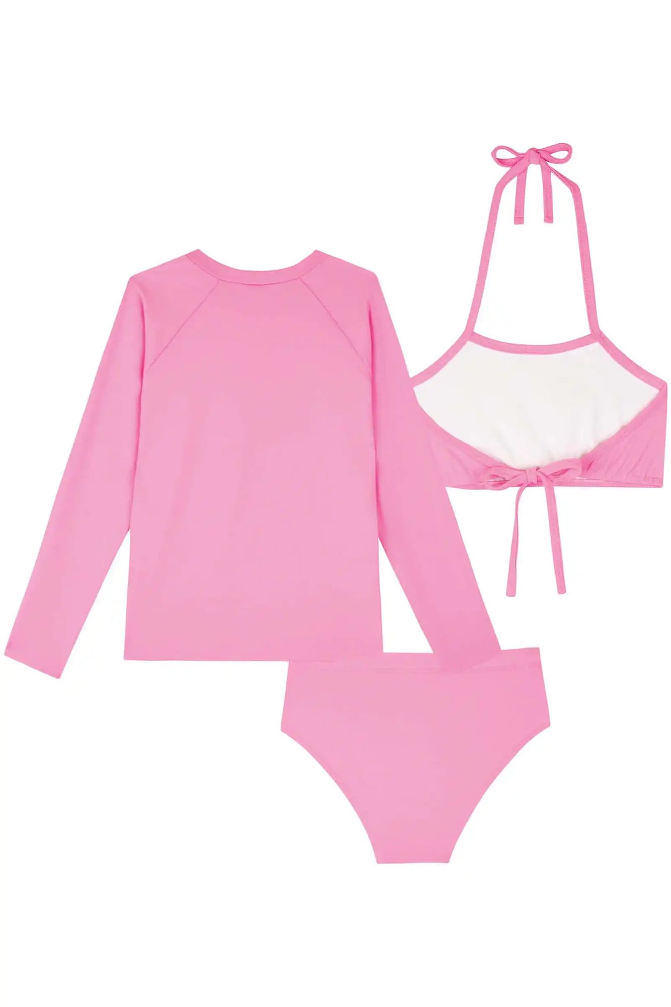 Biquíni Infantil Kukiê Verão Rosa com Blusa Manga Longa Sorvetinho