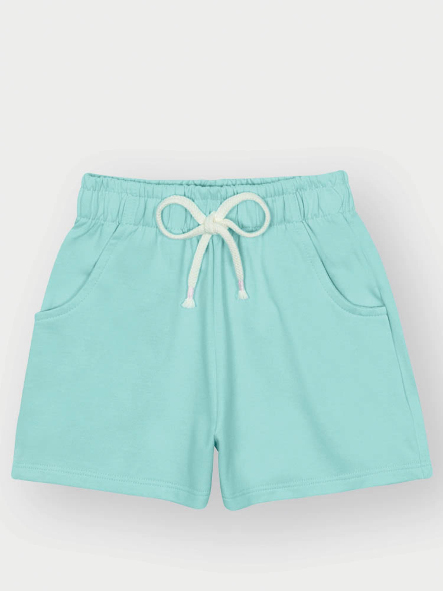 Conjunto Infantil Cinti Verão com Shorts Azul e Cropped Branco