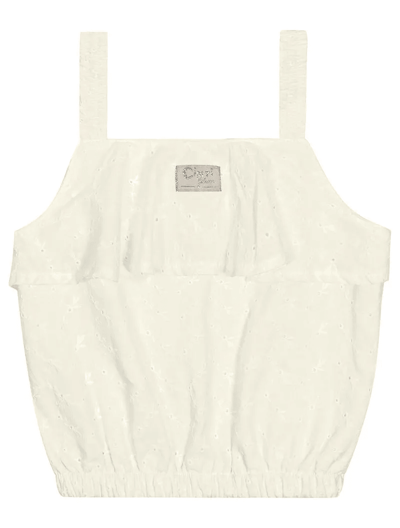 Conjunto Infantil Cinti Verão Shorts e Cropped Off White